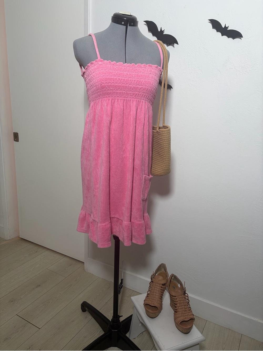Juicy Couture Pink Terrycloth Smocked Sundress XS